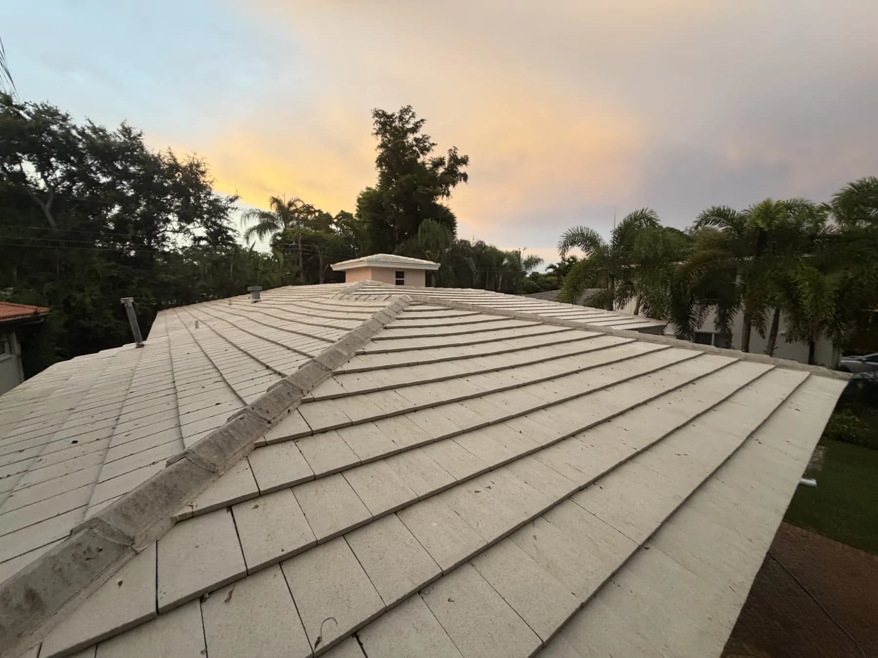 Project A after roof cleaning showing the restored light tile roof